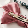 Women's Doublelayer Cloth Large Bow Spring Clip Hair Accessory With Seiko Design