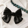 Women's Doublelayer Cloth Large Bow Spring Clip Hair Accessory With Seiko Design