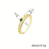Women's Doublelayer Copper Ring With Geometric Design And Inlaid Zircon