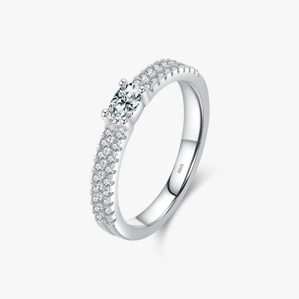 Women's Doublelayer Geometric S925 Sterling Silver Ring With Micro Inlay Highend Jewelry