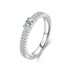 Women's Doublelayer Geometric S925 Sterling Silver Ring With Micro Inlay Highend Jewelry