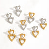 Women's Doublelayer Heartshaped Stainless Steel Electroplated Earrings Jewelry