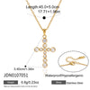 Women's Doublelayer Stainless Steel Cross Necklace With Round Zircon Pendant And Natural Red Agate Beads Pvd Vacuum Gold Plated