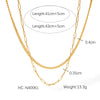 Women's Doublelayer Stainless Steel Geometric Clavicle Chain Necklace With Electroplating