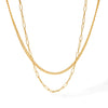 Women's Doublelayer Stainless Steel Geometric Clavicle Chain Necklace With Electroplating