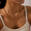 Women's Doublelayer Stainless Steel Geometric Clavicle Chain Necklace With Electroplating