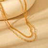 Women's Doublelayer Stainless Steel Geometric Clavicle Chain Necklace With Electroplating