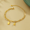 Women's Doublelayered Gourd Fortune Bracelet Titanium Steel Electroplated Simple Style Jewelry