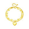 Women's Doublelayered Love Ball Bead Heart Shape Stainless Steel Jewelry Bracelet With Electroplating