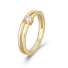 Women's Doublelayered Pearl Ring 925 Silver Geometric Style Set With Pearls