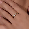 Women's Doublelayered Pearl Ring 925 Silver Geometric Style Set With Pearls