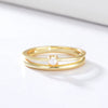 Women's Doublelayered Pearl Ring 925 Silver Geometric Style Set With Pearls