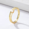 Women's Doublelayered Pearl Ring 925 Silver Geometric Style Set With Pearls