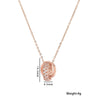 Women's Doublering Necklace Pendant With Diamond Rose On Ball Chain Made Of Titanium Steel With Electroplating Treatment