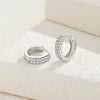 Women's Doublerow Round S925 Sterling Silver Geometric Flash Diamond Earrings With Electroplating