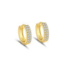 Women's Doublerow Round S925 Sterling Silver Geometric Flash Diamond Earrings With Electroplating