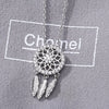 Women's Dream Catcher Leaf Pendant Necklace In Environmental Protection Copper With Cross Chain Light Luxury Minimalist Jewelry