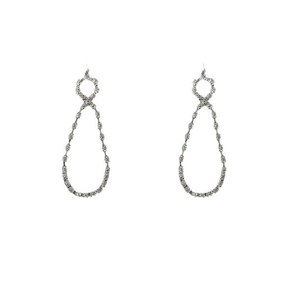 Women's Drop Shaped Zircon Long Earrings With Sparkling Geometric Design Light Luxury Elegant Fashion Jewelry