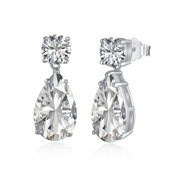 Women's Dropshaped Elegant Luxury S925 Sterling Silver Electroplated Earrings