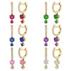 Women's Dropshaped Geometric S925 Silver Needle Copper Earrings With Gold Inlaid