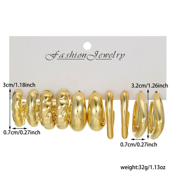 Women's Dropshaped Geometric Twist Electroplated Ccb Earrings Set