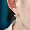 Women's Dropshaped Natural Freshwater Pearl And Sea Shell Butterfly Earrings Light Luxury Highgrade