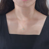 Women's Dropshaped 925 Silver Sky Blue Topaz Pendant Necklace Light Luxury Geometric Jewelry