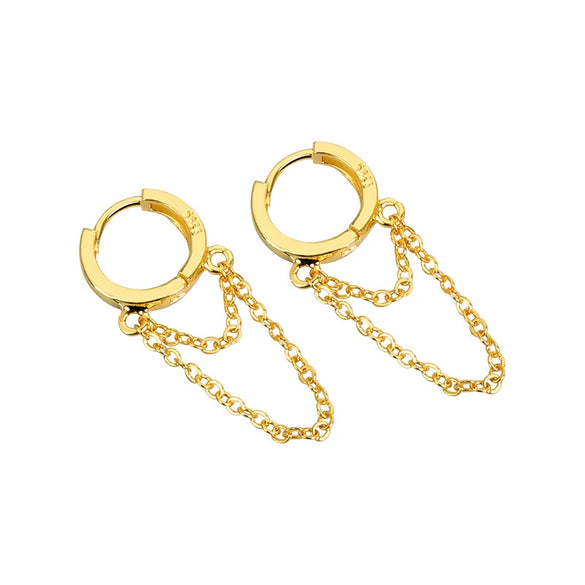 Women's Ear Chain Earrings Copper Geometric Circle Style