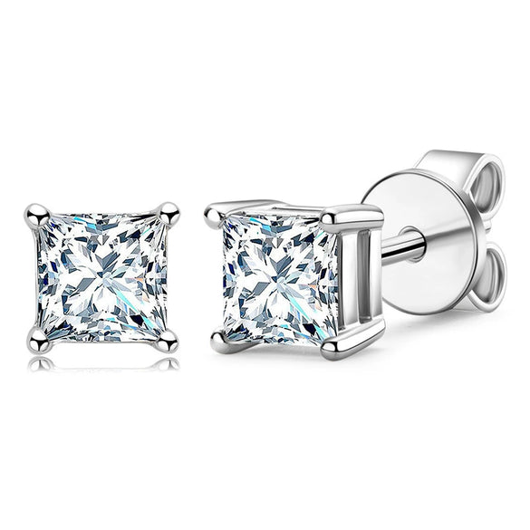Women's Earrings S925 Sterling Silver Mosan Diamond Geometric Electroplating