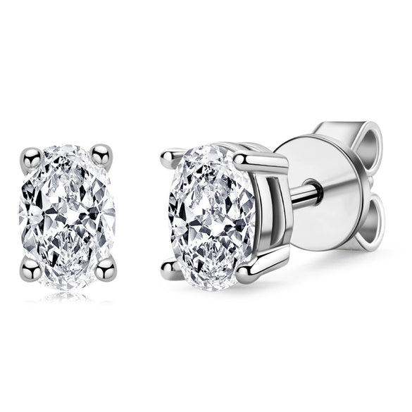 Women's Earrings S925 Sterling Silver Mosan Diamond Geometric Electroplating