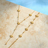 Women's Eight Pointed Star Geometric Rhinestone Stainless Steel Necklace And Bracelet Set With 18K Vacuum Plated Finish