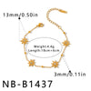 Women's Eight Pointed Star Geometric Rhinestone Stainless Steel Necklace And Bracelet Set With 18K Vacuum Plated Finish