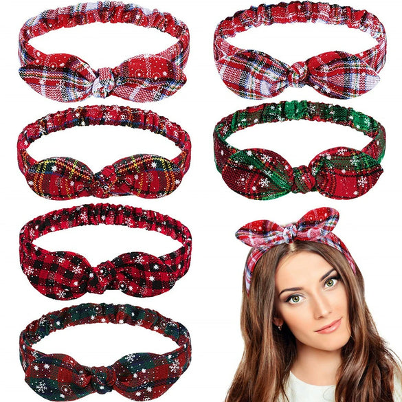 Women's Elastic Cloth Rabbit Ears Headbands Geometric Style For Christmas