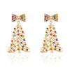 Women's Electroplated Alloy Christmas Tree Bell Drop Earrings Festive Holiday Jewelry