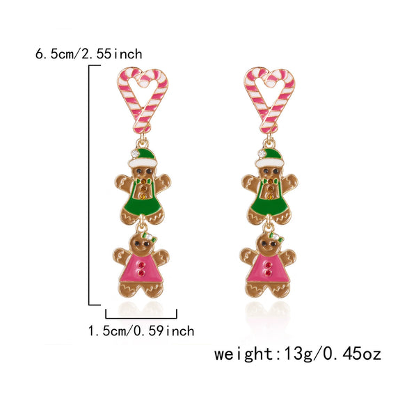 Women's Electroplated Alloy Christmas Tree Bell Drop Earrings Festive Holiday Jewelry