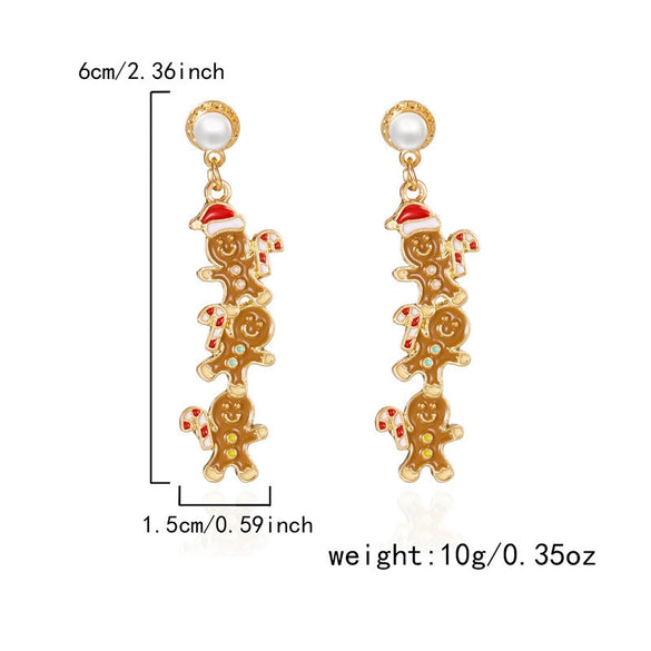 Women's Electroplated Alloy Christmas Tree Bell Drop Earrings Festive Holiday Jewelry