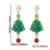 Women’s Electroplated Alloy Christmas Tree Drop Earrings With Cute Ghost And Crown Design And Stainless Steel Posts
