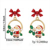 Women’s Electroplated Alloy Christmas Tree Drop Earrings With Cute Ghost And Crown Design And Stainless Steel Posts