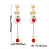 Women’s Electroplated Alloy Christmas Tree Drop Earrings With Cute Ghost And Crown Design And Stainless Steel Posts