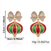 Women’s Electroplated Alloy Christmas Tree Drop Earrings With Cute Ghost And Crown Design And Stainless Steel Posts