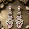 Women's Electroplated Alloy Drop Earrings With Flower Design Light Luxury Evening Dress Accessories