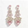 Women's Electroplated Alloy Drop Earrings With Flower Design Light Luxury Evening Dress Accessories