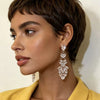 Women's Electroplated Alloy Drop Earrings With Flower Design Light Luxury Evening Dress Accessories