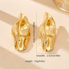 Women's Electroplated Alloy Earrings With Irregular Hollow Twisted Ring Design Geometric Floral Shape Stainless Steel Ear Needles And Jazz Style
