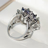 Women's Electroplated Alloy Geometric Purple Rhinestone Flower Ring Sweet Cool Style Fashion Jewelry