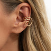 Women's Electroplated Alloy Geometric Wrap Ear Clips With Hollowedout Design For Nonpierced Ears