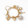 Women's Electroplated Alloy Heart Bracelet With Crystalstyle Sparkle Vintage Jewelry Accessory