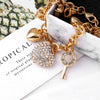 Women's Electroplated Alloy Heart Bracelet With Crystalstyle Sparkle Vintage Jewelry Accessory