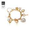 Women's Electroplated Alloy Heart Bracelet With Crystalstyle Sparkle Vintage Jewelry Accessory