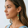 Women's Electroplated Alloy Leaf Tassel Earrings With Steel Needles Retro Palace Style Geometric Drop Jewelry